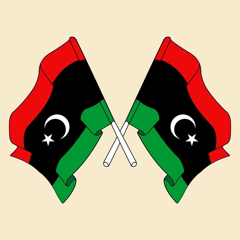 Two flags Libya