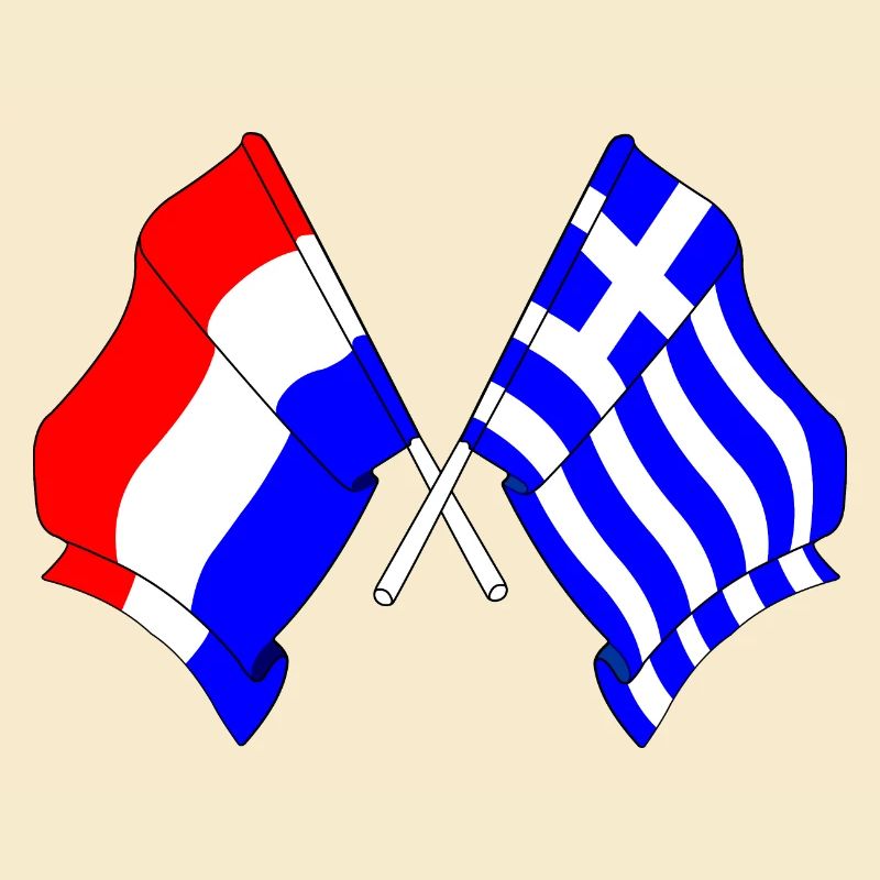 Drapeau des Pays-Bas et drapeau de la Grèce