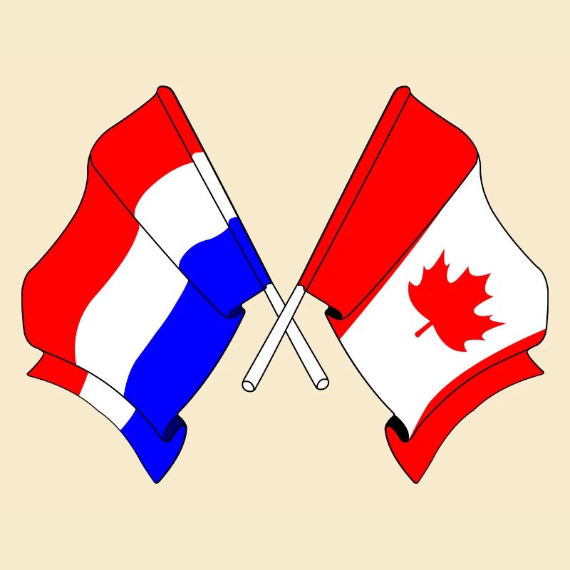 Drapeau des Pays-Bas et drapeau du Canada
