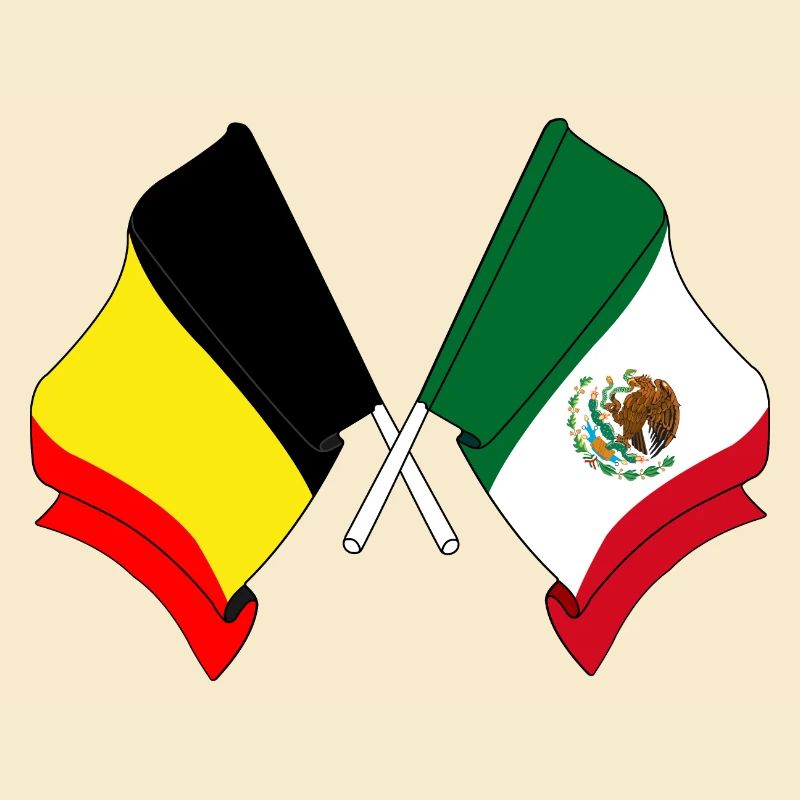 Drapeau de la Belgique, drapeau du Mexique