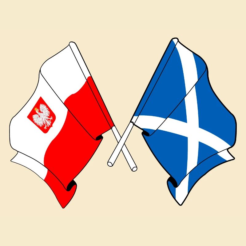 Drapeau de la Pologne, drapeau de l’Écosse