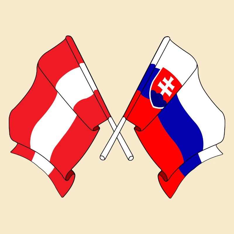 Drapeau Autriche, drapeau Slovaquie