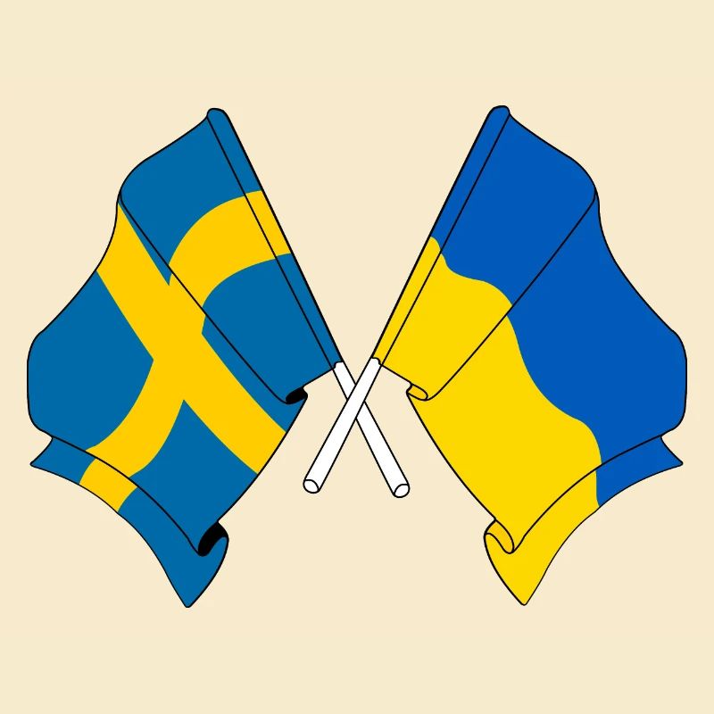 Drapeau de la Suède, drapeau de l’Ukraine