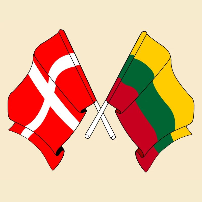 Drapeau Danemark, drapeau Lituanie