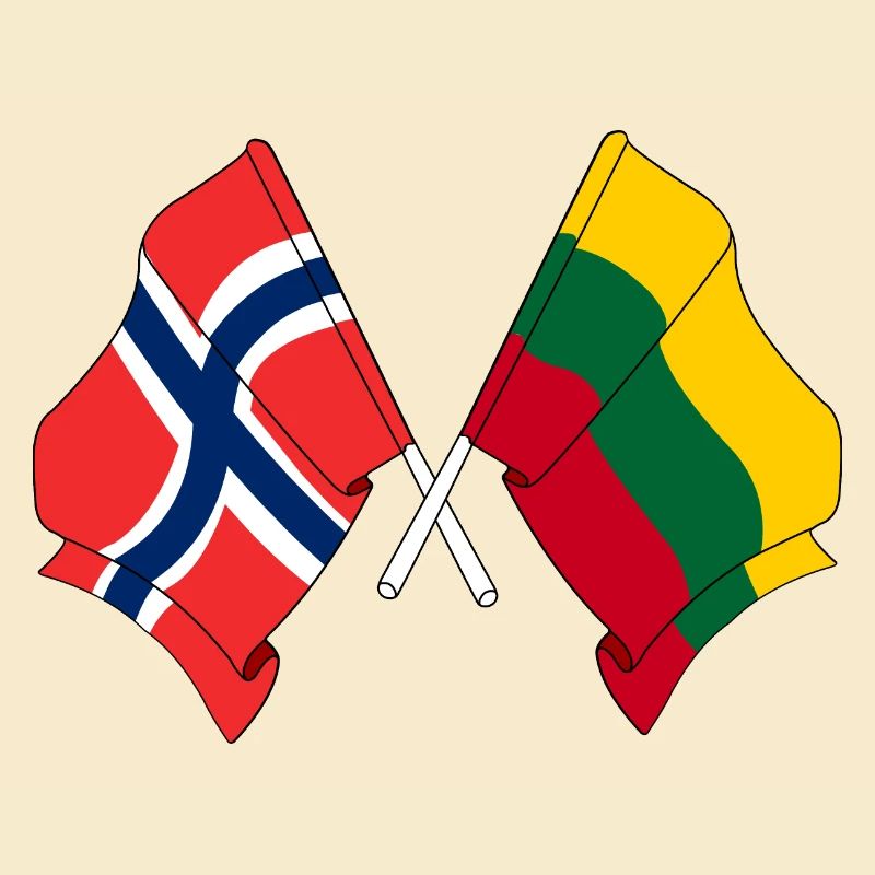 Drapeau Norvège, drapeau Lituanie
