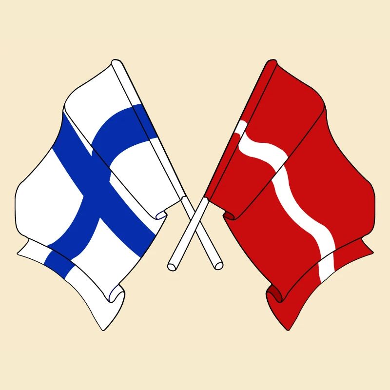 Drapeau Finlande, drapeau Lettonie