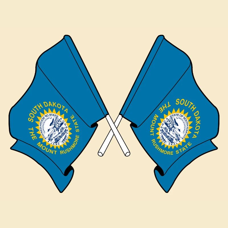 Two flags crossed South Dakota