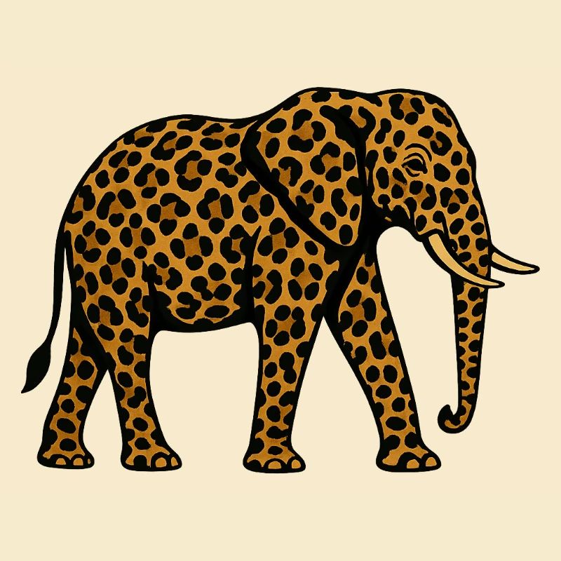 Motif léopard éléphant