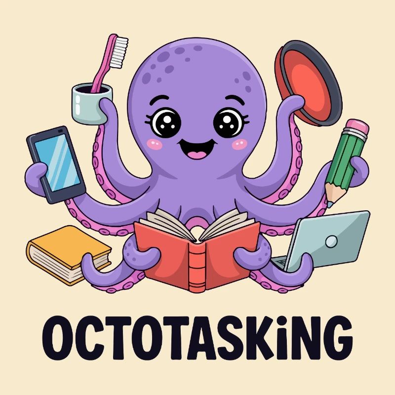 Octotasking Krake im Multitasking Modus
