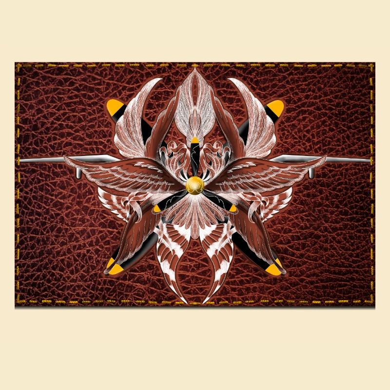 Feuerflügel Mandala auf Lederoptik