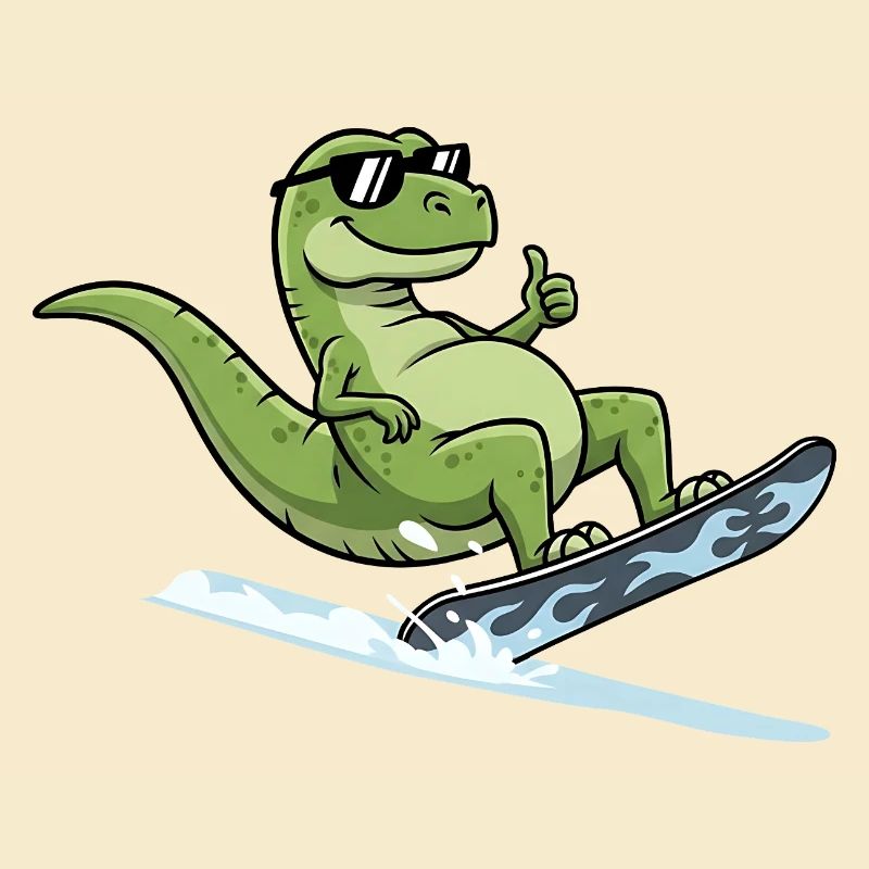 Cooler Dinosaurier Surfer Mit Sonnenbrille