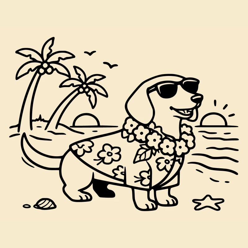 Hawaii Urlaub Dackel urlaubsmodus mit hund