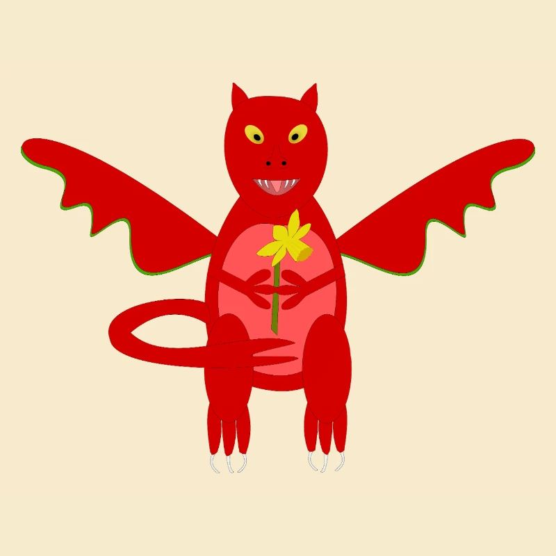 Patriotischer walisischer Drache mit Narzissenblüte