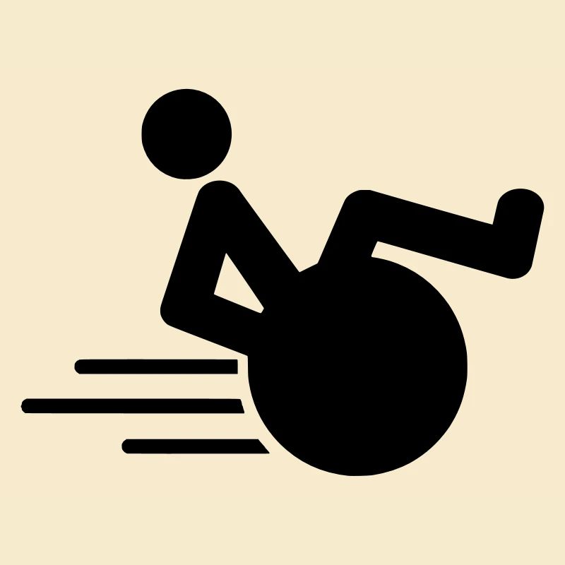 Rollstuhlfahrer macht einen Wheelie Fast Roller #
