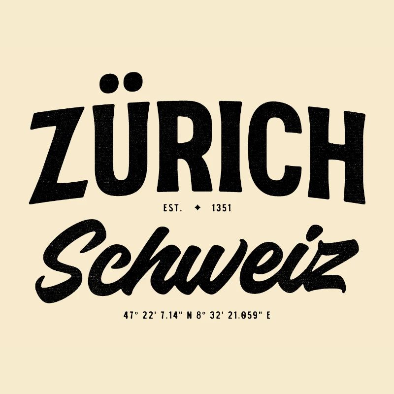 Zurich Switzerland Design with coordinates