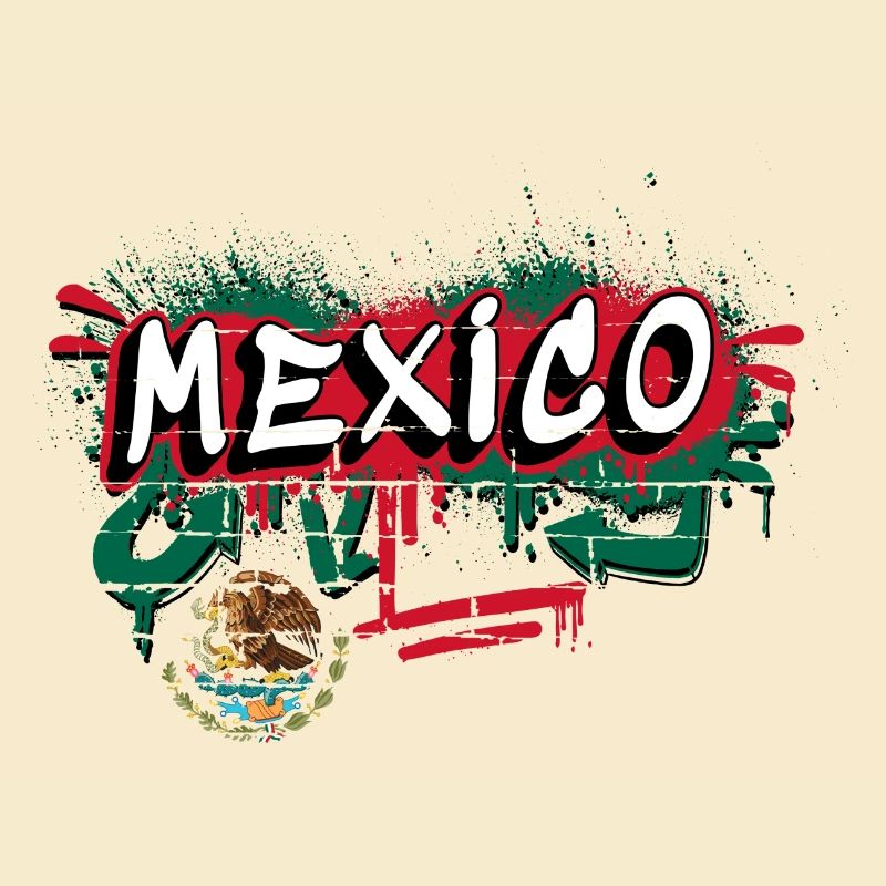 Mexico flag graffiti design