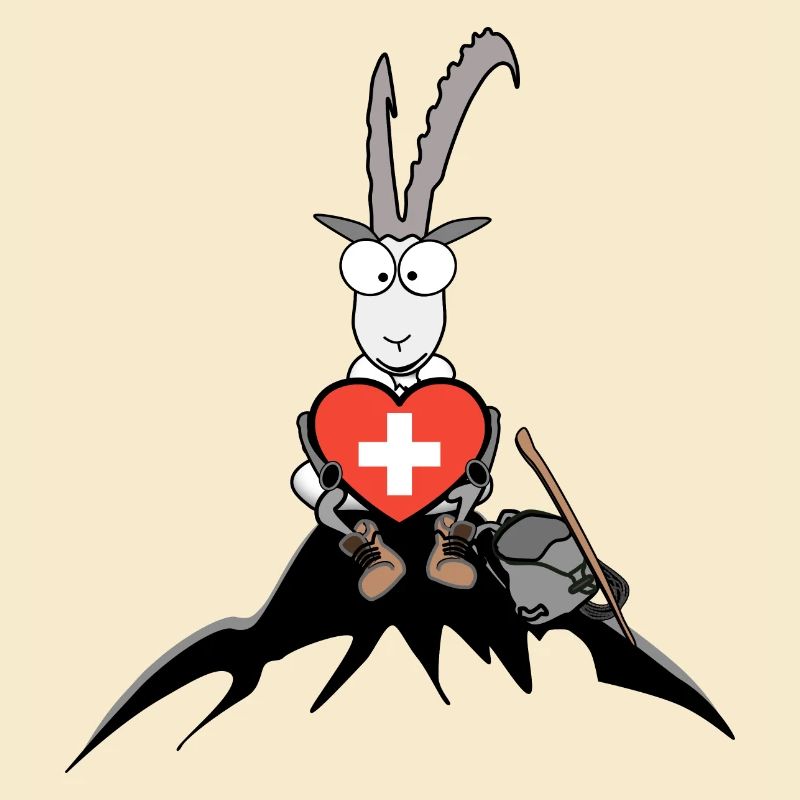 Schweizer Steinbock mit Herz