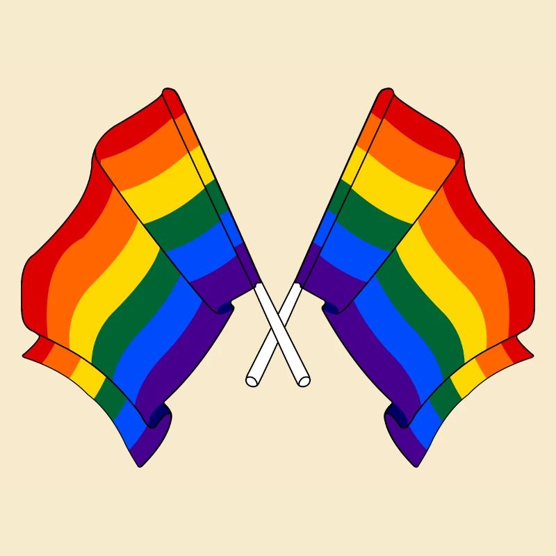 Deux drapeaux arc-en-ciel