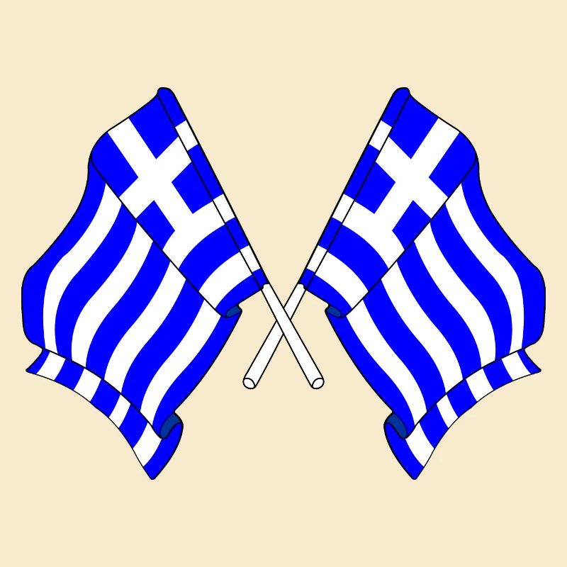 Deux drapeaux de la Grèce