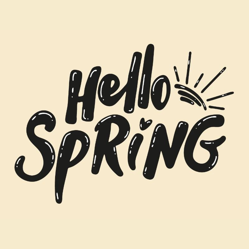 Hello Spring Season Bloom Lettering