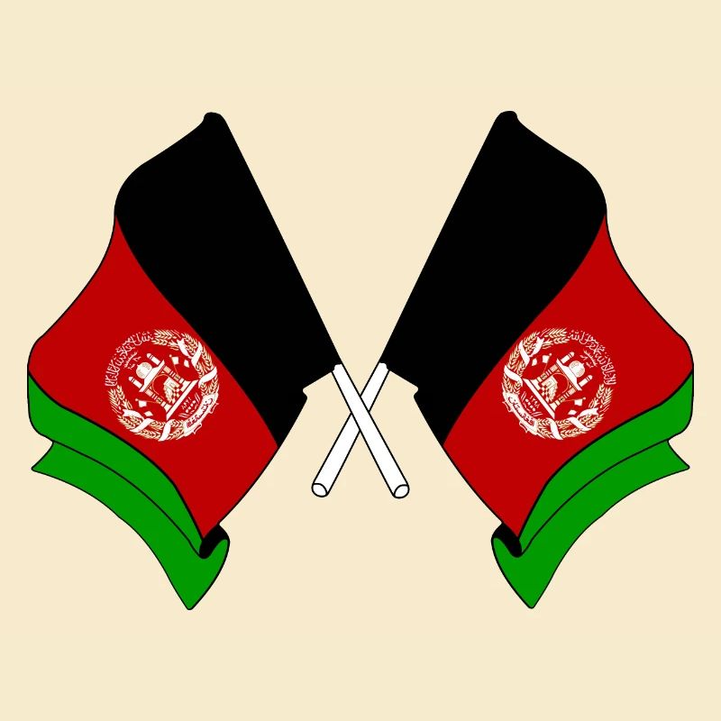 Deux drapeaux croisés de l’Afghanistan