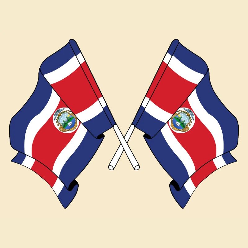 Deux drapeaux du Costa Rica
