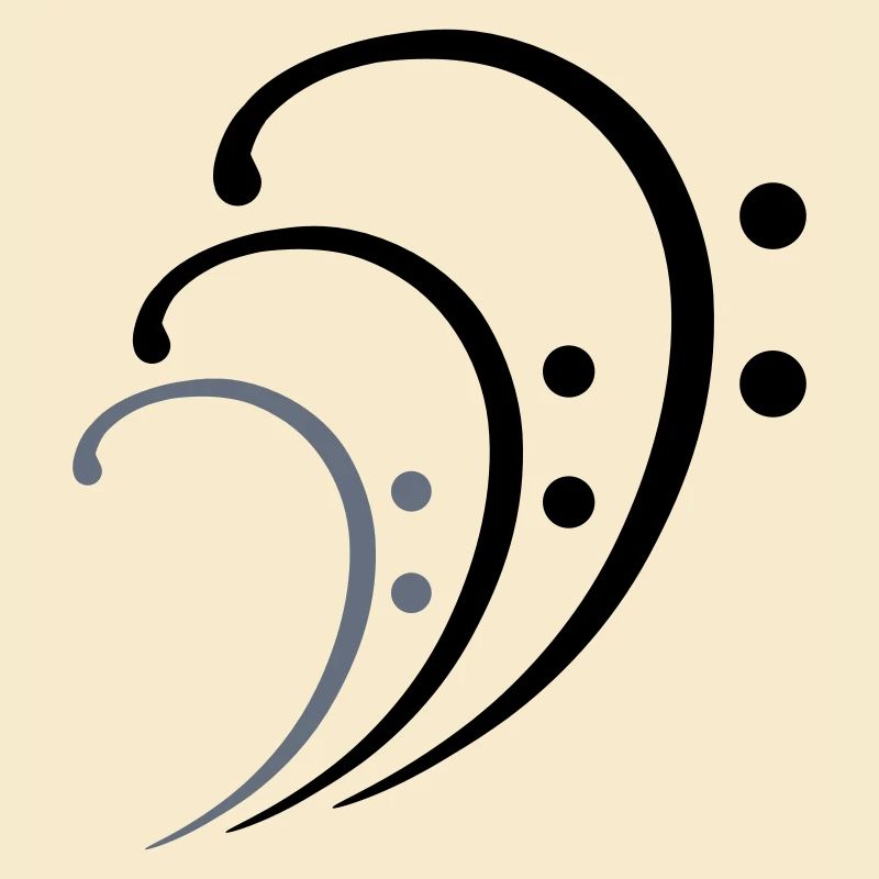 3 Bass Music Clef Three Notes Musical Notes