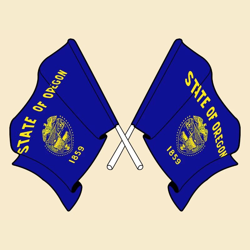 Two flags crossed Oregon