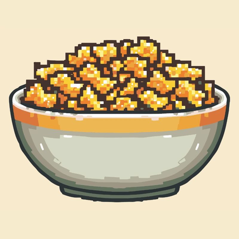 Popcorn Bowl Pixel Art