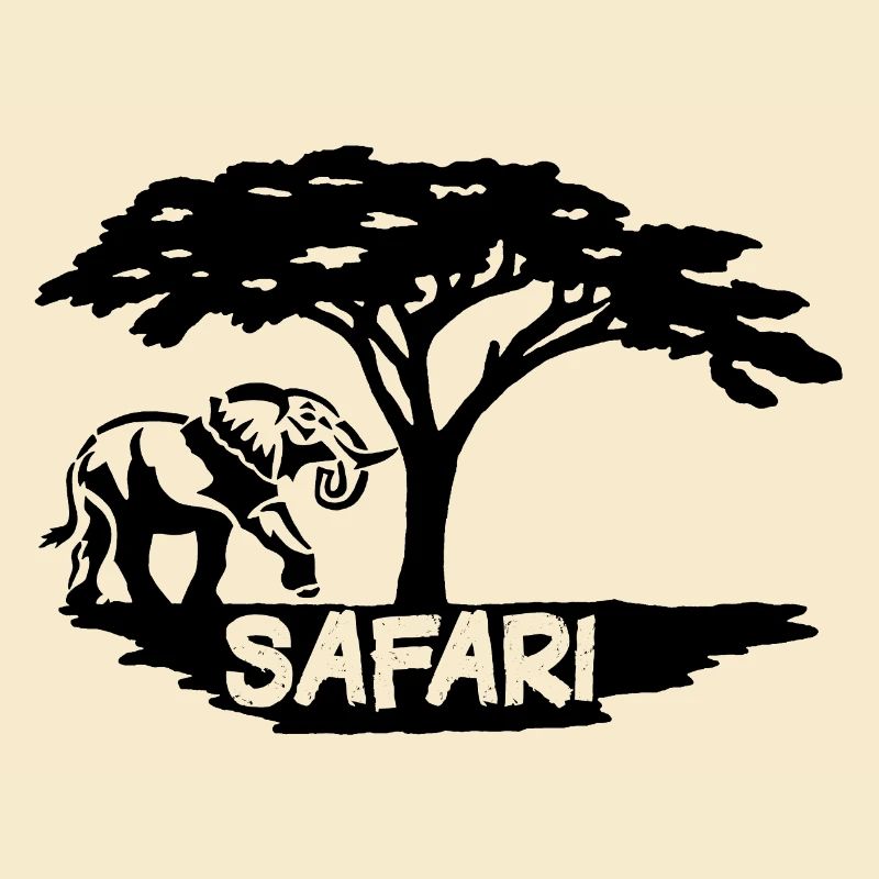 Safari und schwarzer Elefant