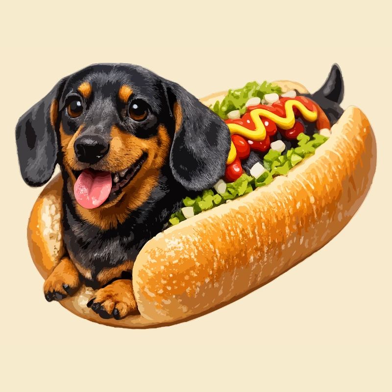 Dackel im Hot Dog