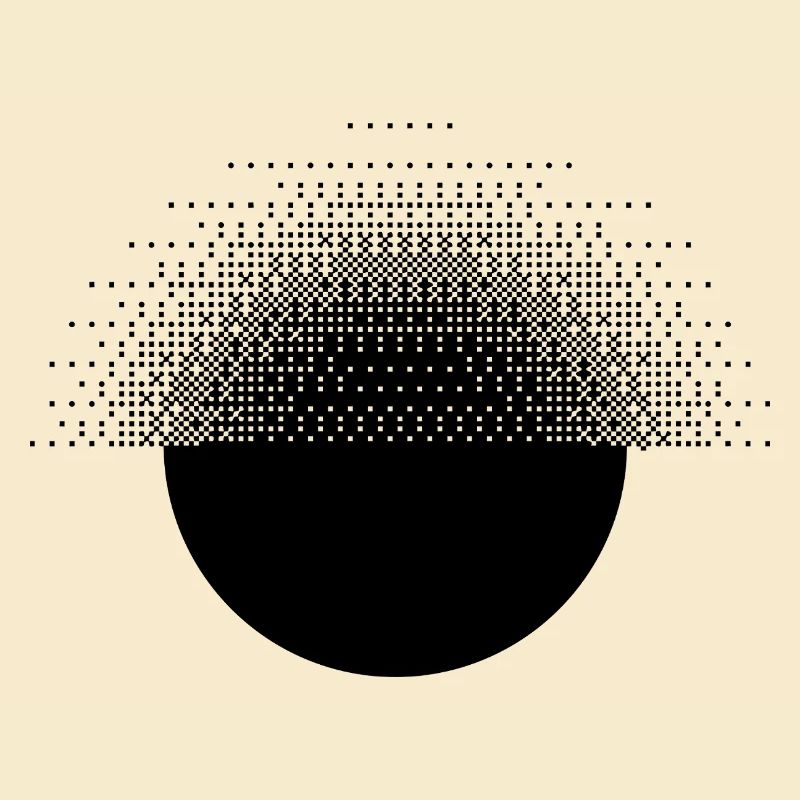 Bitmap-Design von geometrischem und pixeligem Sunburst
