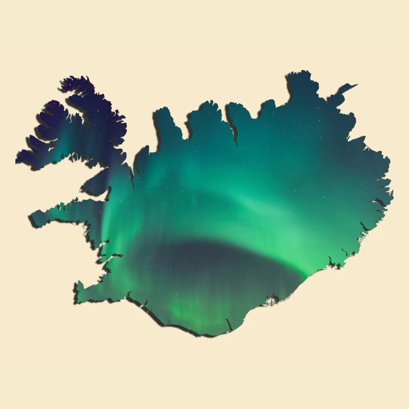 Islande Islande Aurores boréales Conception topographique