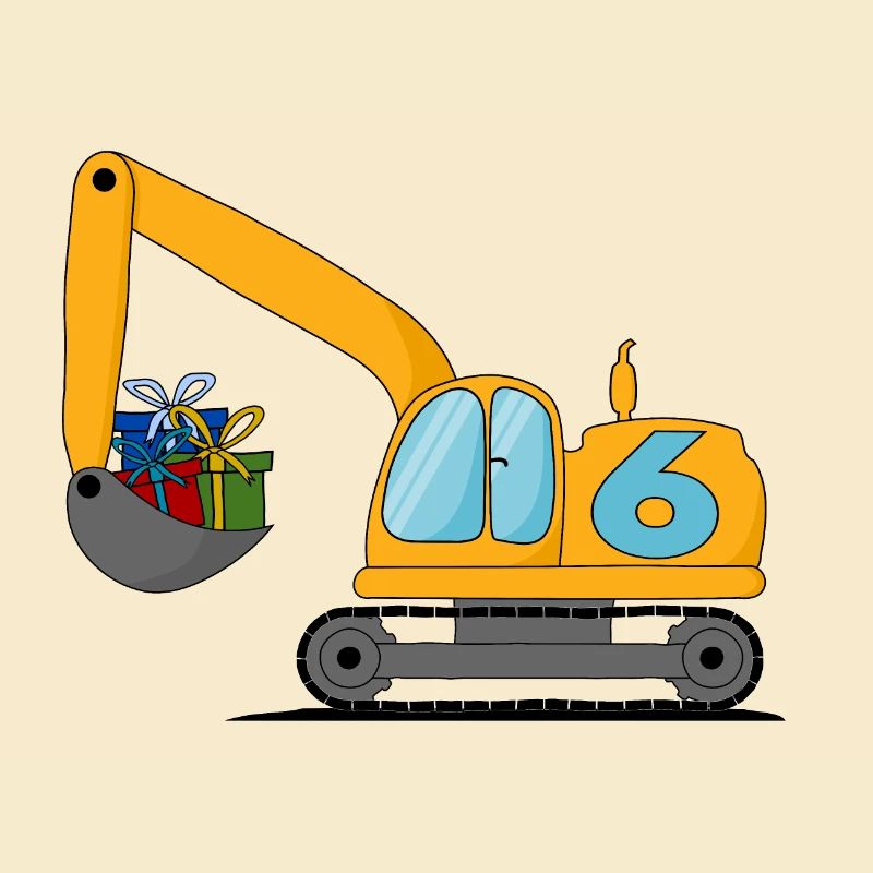 Bagger Kinder 6. Geburtstag