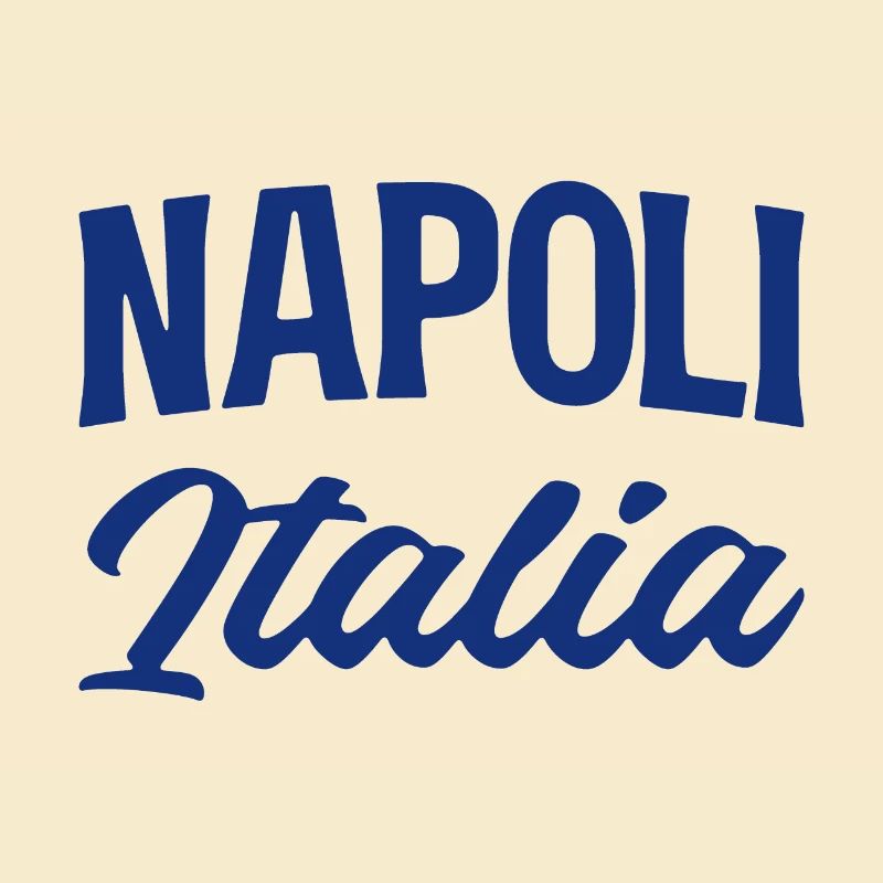 Napoli Italia Script in Blue