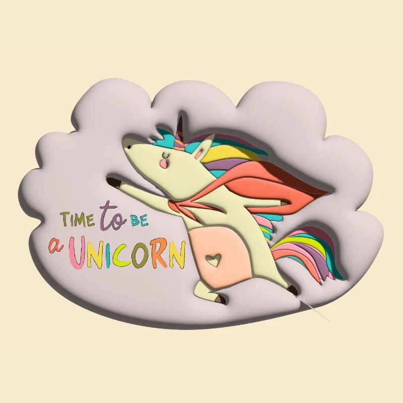 time to be an unicorn bubble 3d