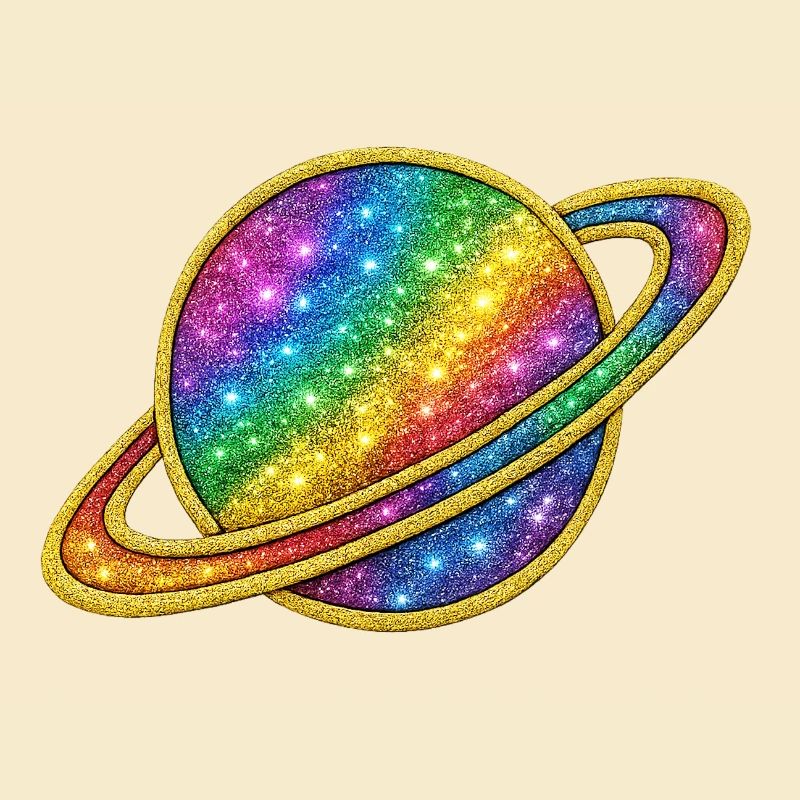 Glittering Rainbow Galaxy Design