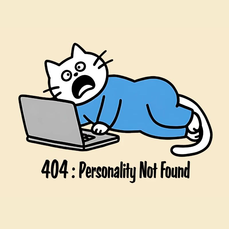 404 : Personality Not Found, dessin de chat