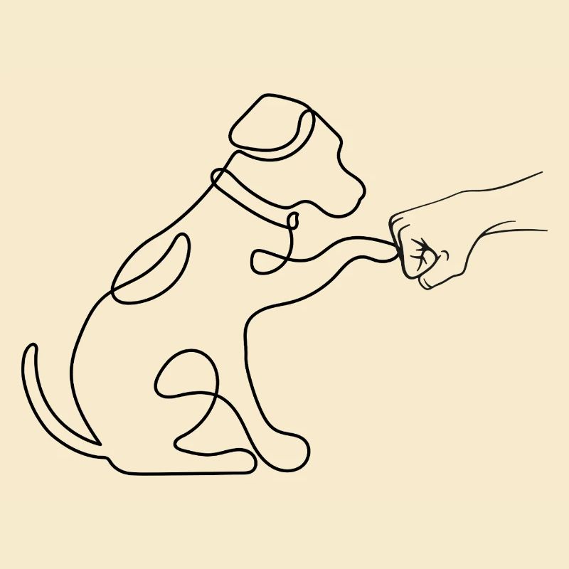 Main pointe chien silhouette minimaliste