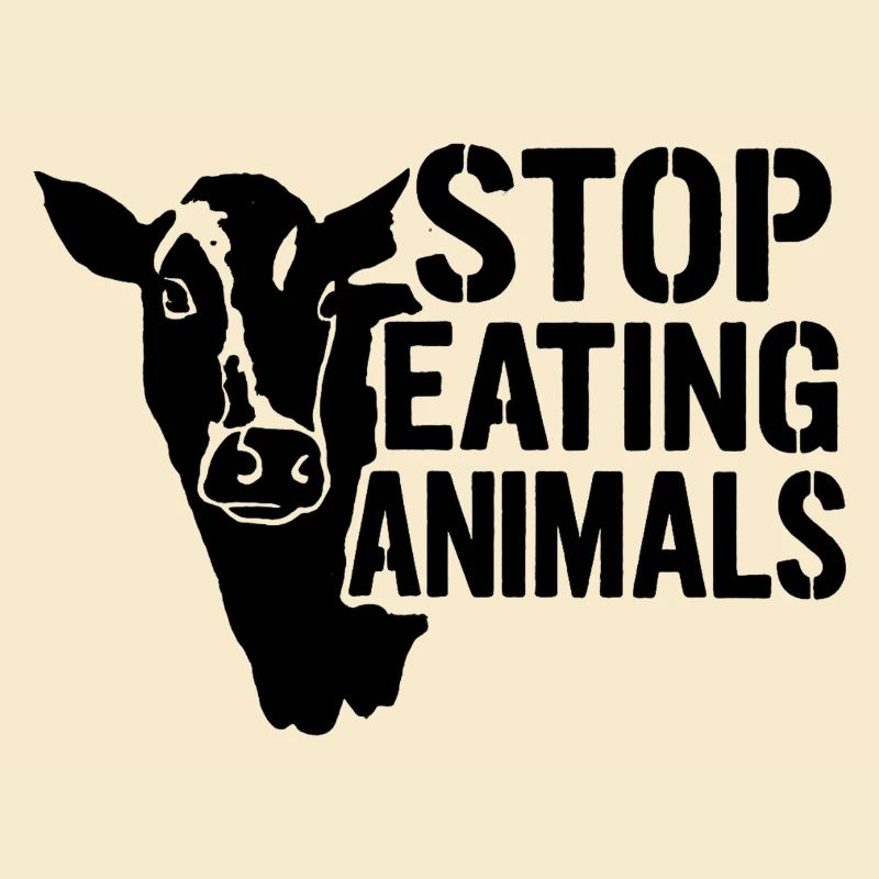 Silhouette de vache arrête de manger des animaux