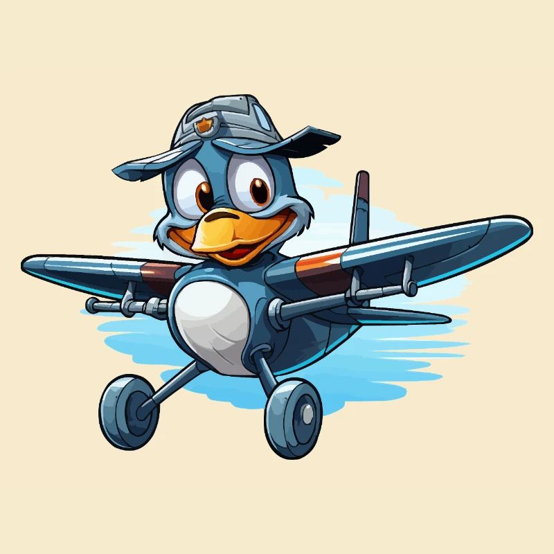 Pinguin Pilot im Luftflugzeug