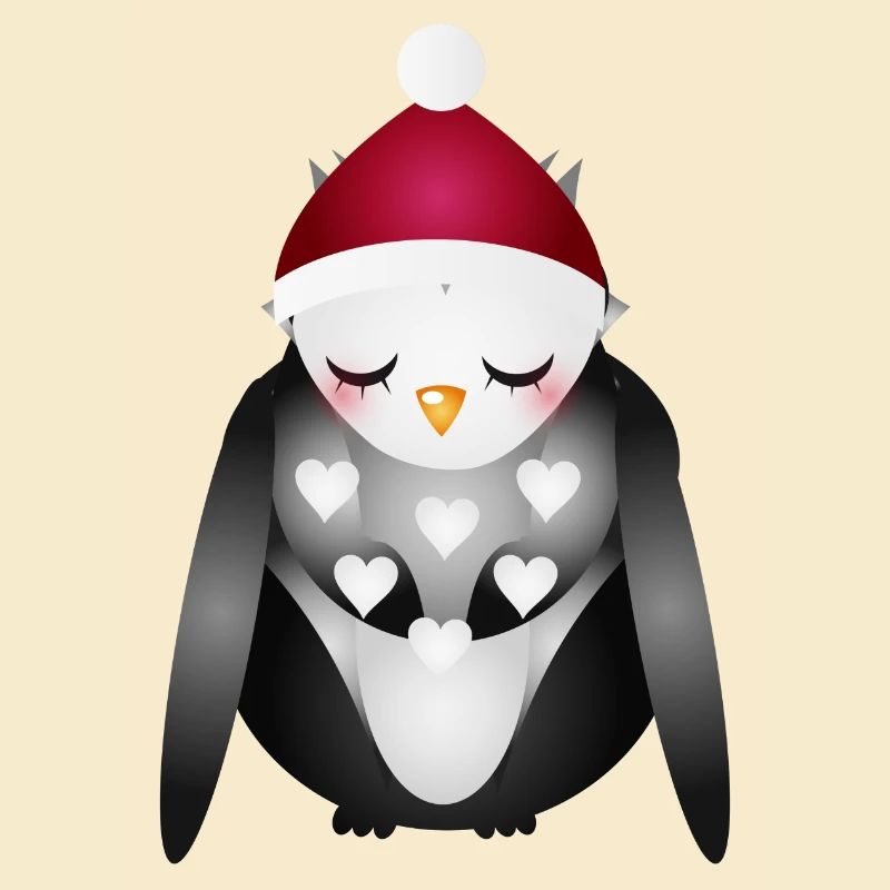 verträumte Eule mit Santa Claus Weihnachtsmütze