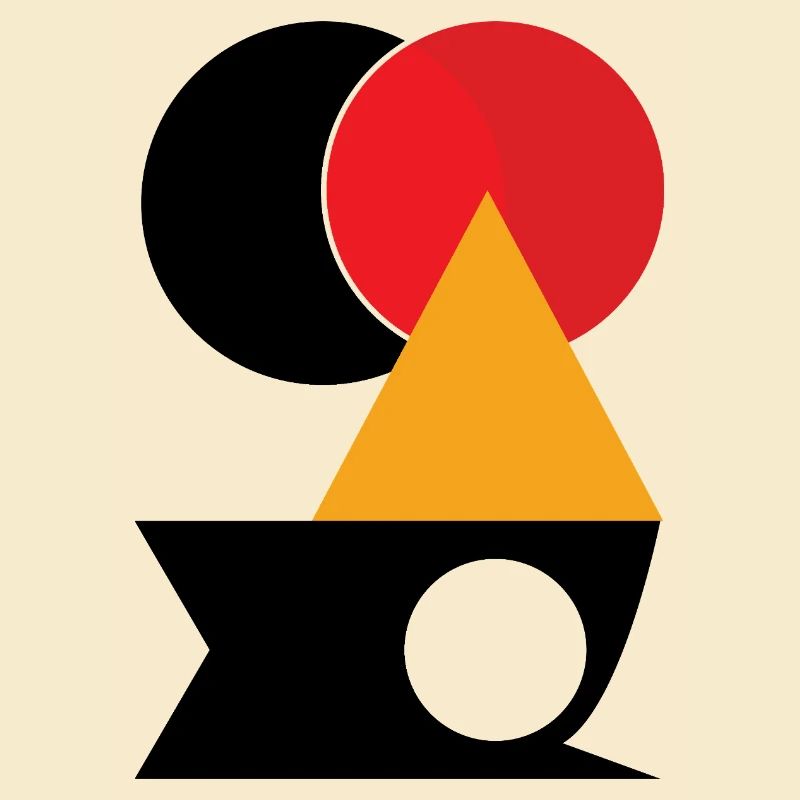 Cercle rouge sur triangle doré