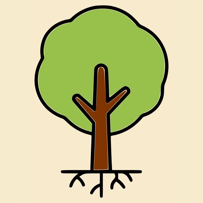 Silhouette d’arbre vert dessin animé