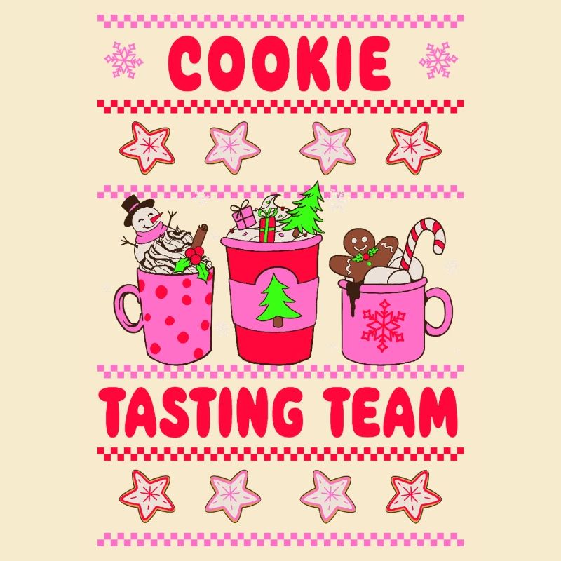 Cookie Tasting Team - Christmas neon pink