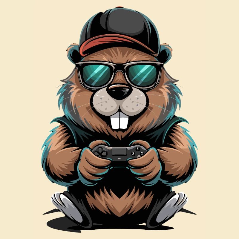  Cooler Gamer Biber Mit Controller Und