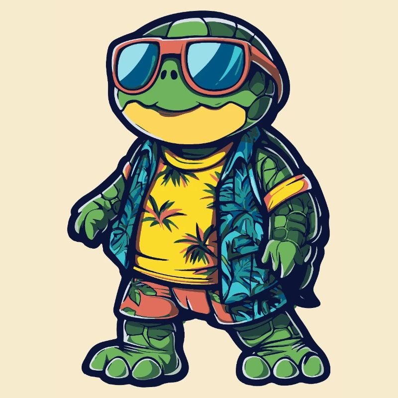 Schildkröte Comic Urlaub