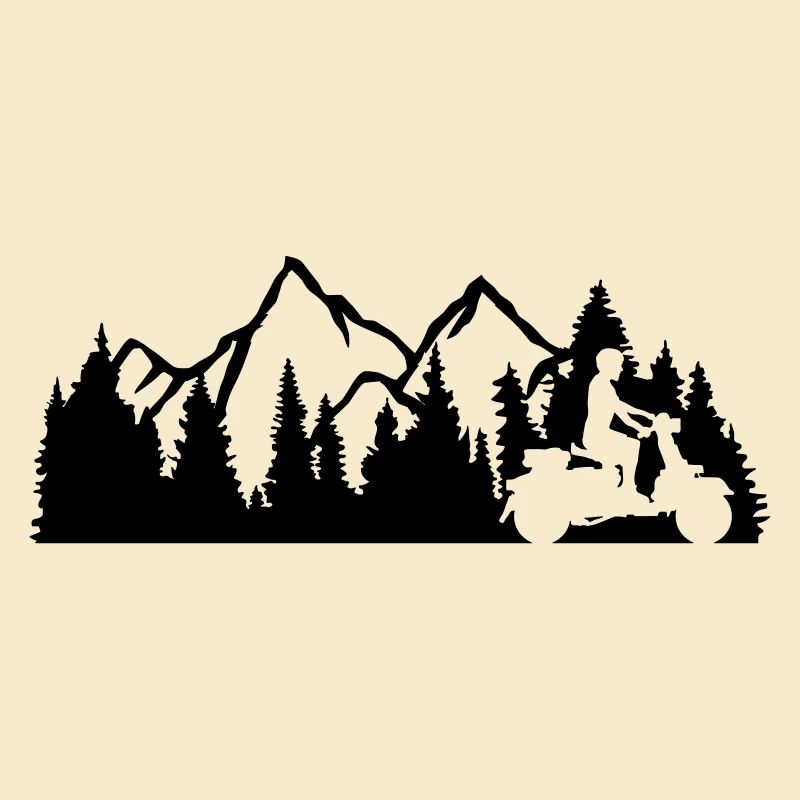 excursion scooter driver mountains nature wilderness trees w