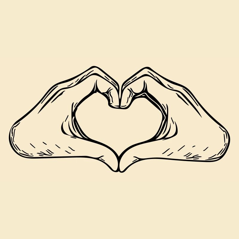 Hand and Heart Vector