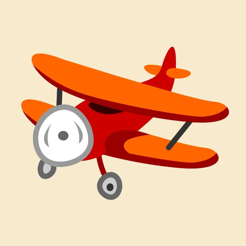Roter Doppeldecker-Flugzeug